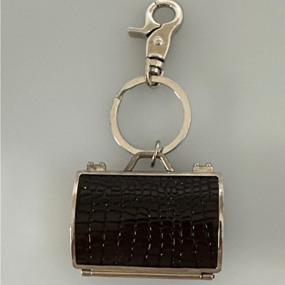Judith Leiber Silver and Brown Key Holder